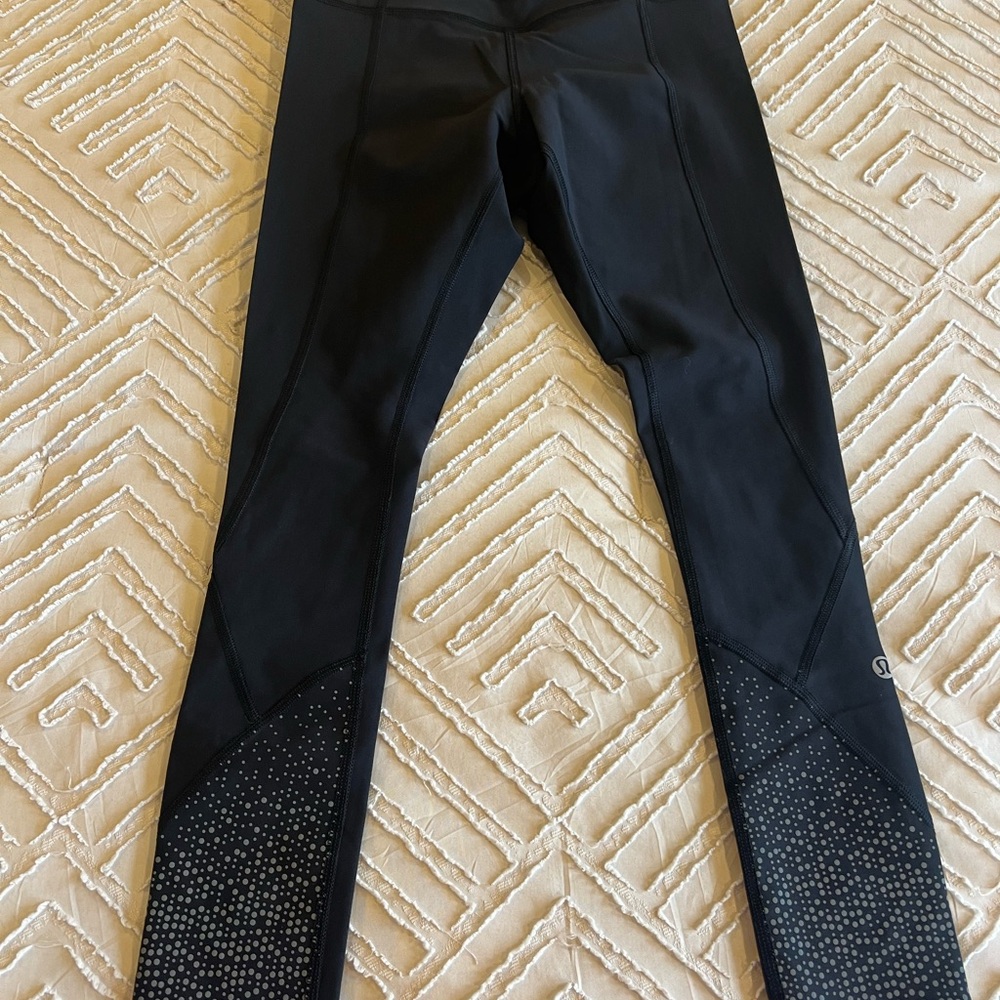 Black Leggings with Silver Accents